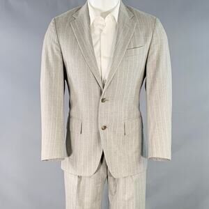 RALPH LAUREN Size 38 Regular Grey Light Grey Wool Notch Lapel Suit